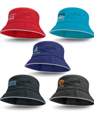 Bondi Bucket Hat White Sandwich Trim