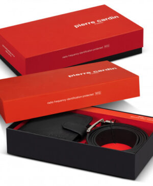Pierre Cardin Leather Wallet and Belt Gift Set